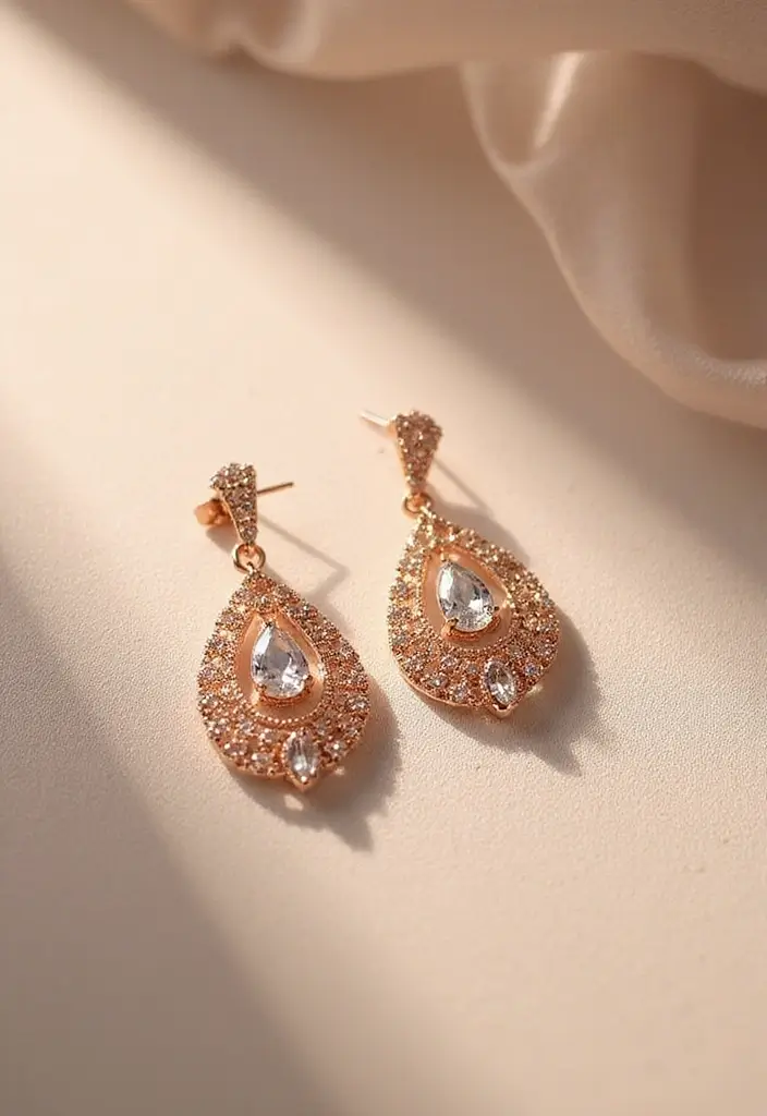 14 Stunning Rose Gold Jewelry Pieces You Absolutely Need in Your Collection (Don’t Miss #4!) - 6. Rose Gold Pendant Earrings