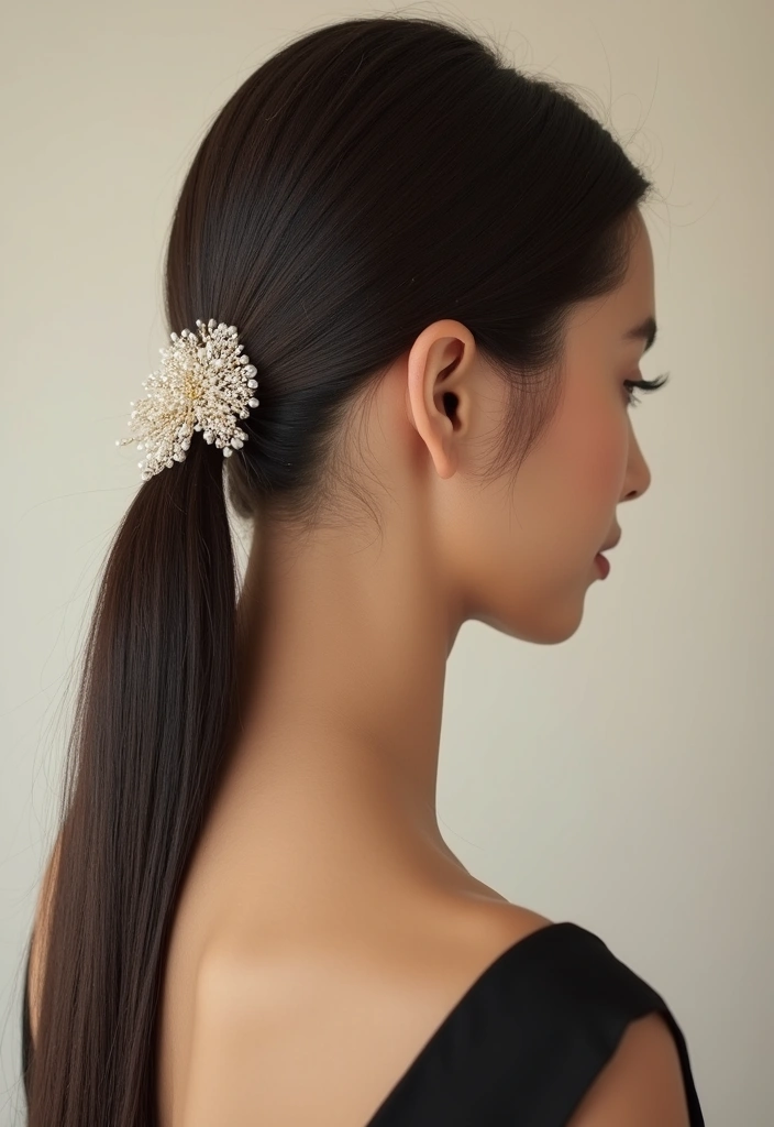15 Hair Clip Hairstyles You Need to Try Right Now (Easy and Chic!) - 15. The Sleek Ponytail with Beaded Clip