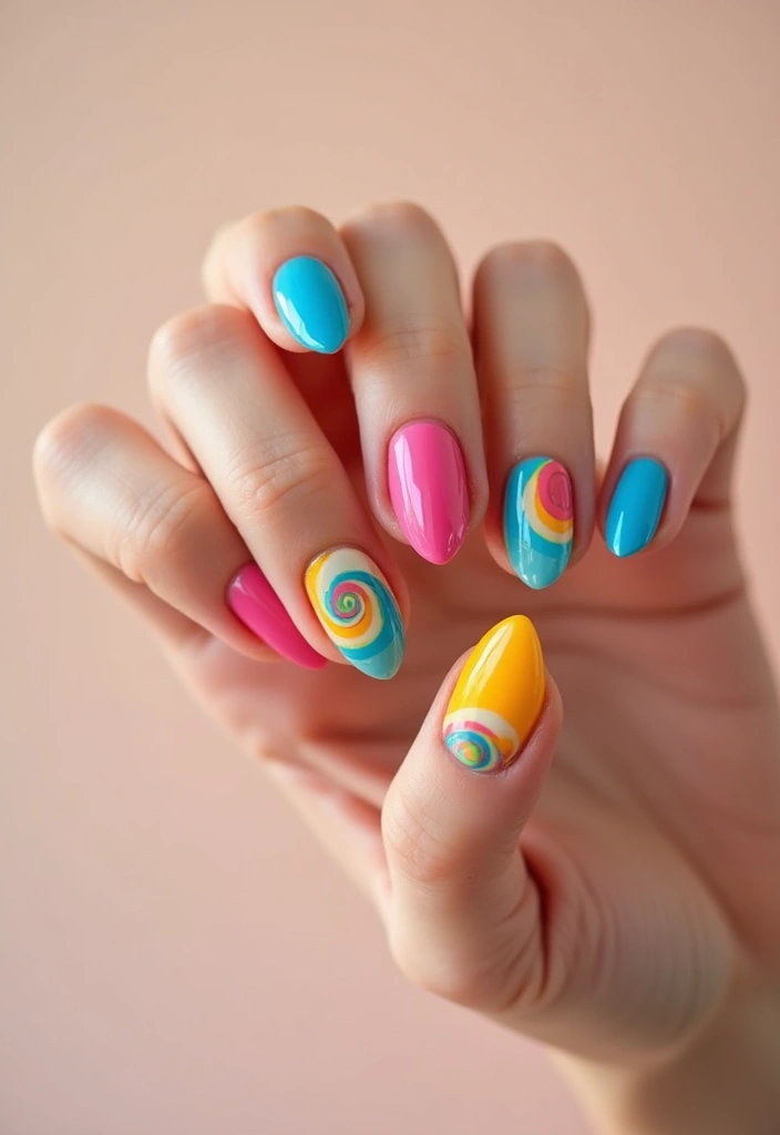 15 Stunning Short Nail Designs That Will Make You Want to Ditch Long Nails Forever! - 10. Artistic Swirls