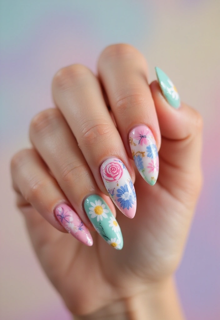 15 Stunning Short Nail Designs That Will Make You Want to Ditch Long Nails Forever! - 3. Floral Fantasy