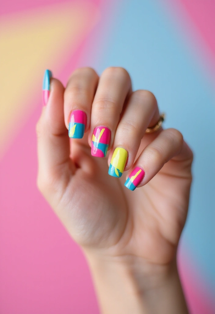 15 Stunning Short Nails Acrylic Square Designs You’ll Want to Try Right Now! - 11. Color Blocking