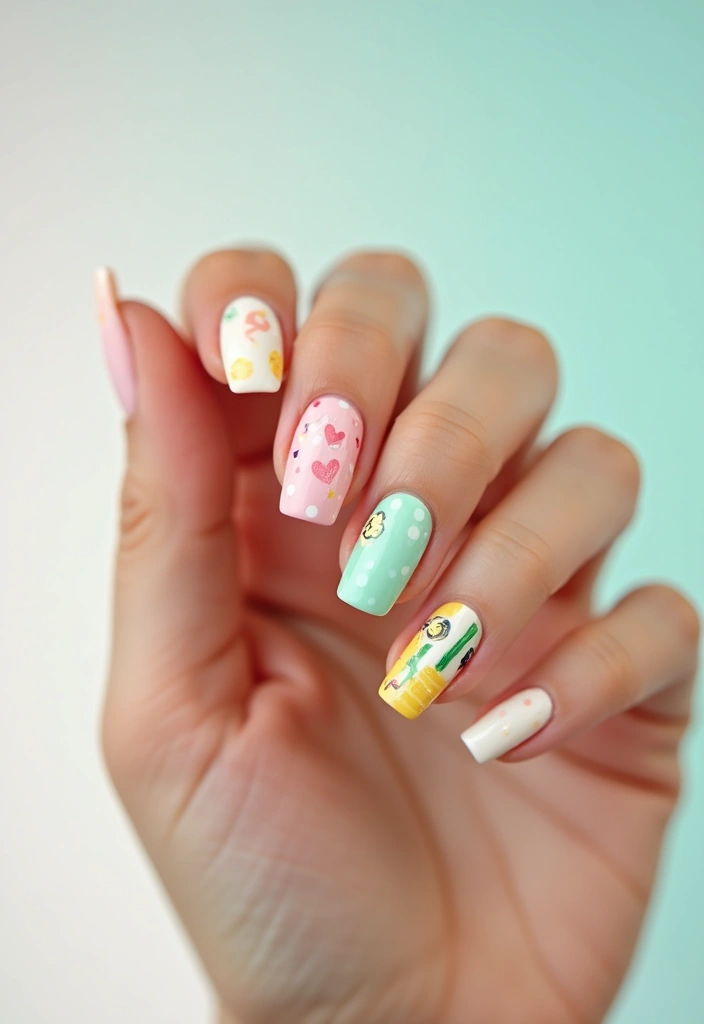 15 Stunning Short Nails Acrylic Square Designs You’ll Want to Try Right Now! - 14. Whimsical Designs