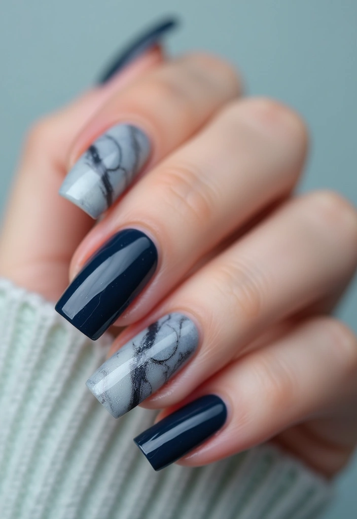 15 Stunning Short Nails Acrylic Square Designs You’ll Want to Try Right Now! - 8. Marble Effect