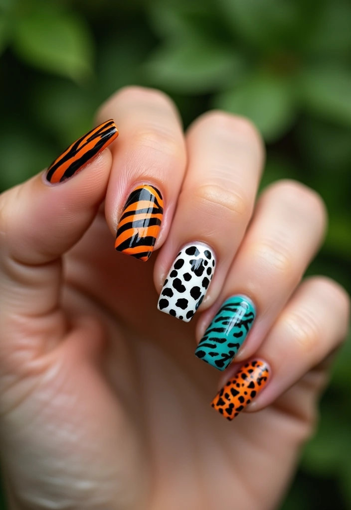 15 Stunning Short Nails Acrylic Square Designs You’ll Want to Try Right Now! - 9. Animal Prints