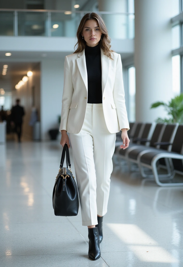 15 Travel Outfits for Women That'll Make You the Most Stylish at the Airport! - 8. Monochrome Magic