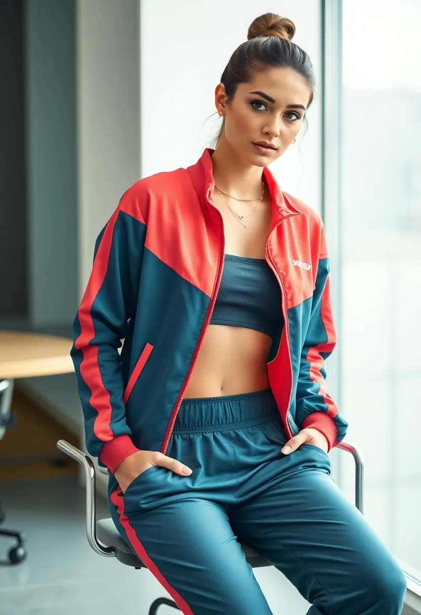 18 Casual Work Outfits That'll Make You the Office Style Icon (You'll Want to Steal #7!) - 13. Sporty Chic with a Track Jacket