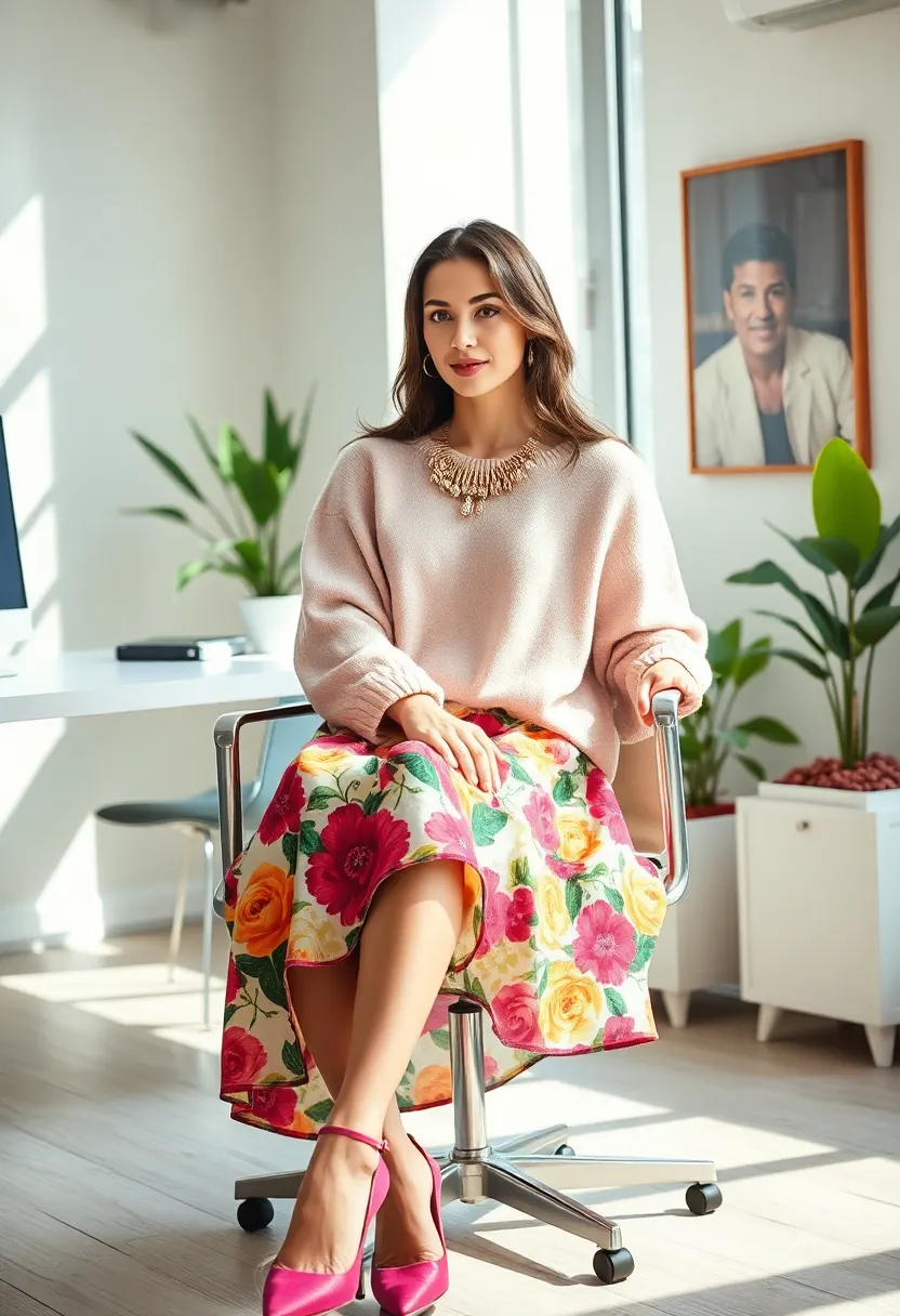 18 Casual Work Outfits That'll Make You the Office Style Icon (You'll Want to Steal #7!) - 3. Midi Skirt and Sweater
