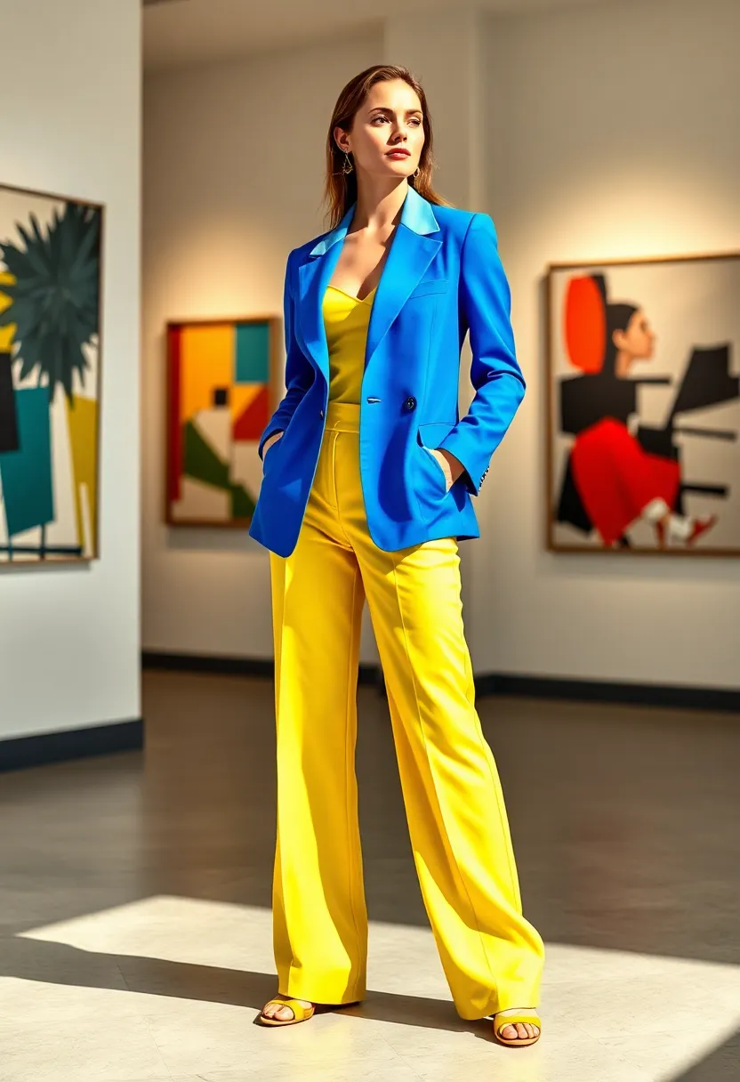 18 Date Night Outfits For Women That Will Make You the Center of Attention (You Won't Believe #7!) - 15. Bold and Bright Pantsuit