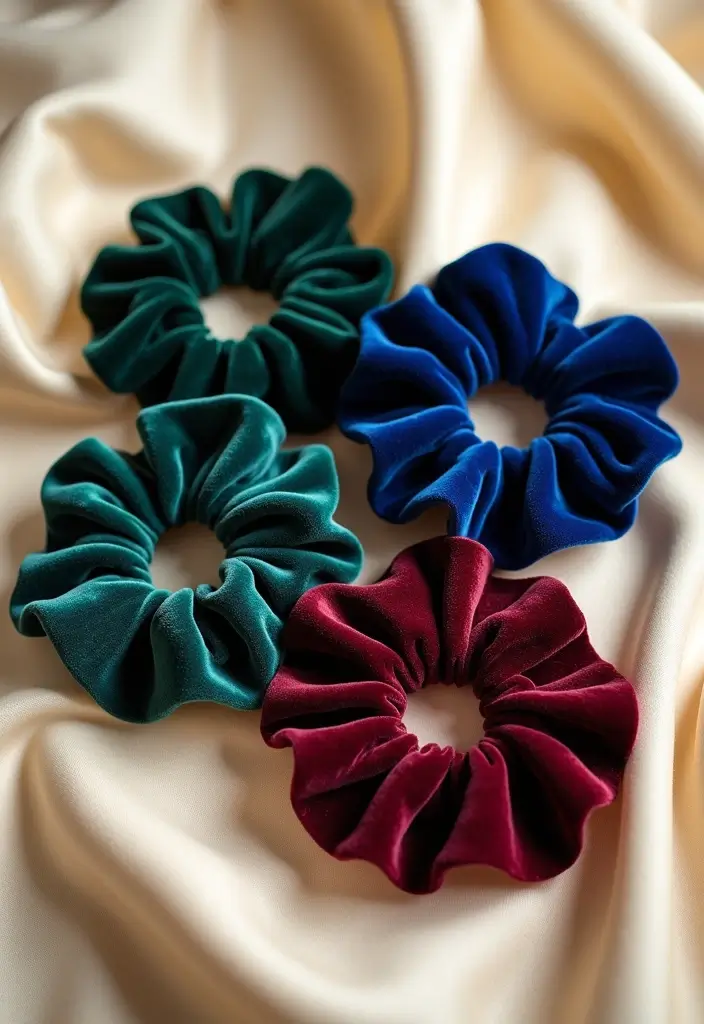 18 Stunning Hair Accessories for Women That Add an Aesthetic Touch to Any Outfit! - 16. Luxurious Velvet Scrunchies
