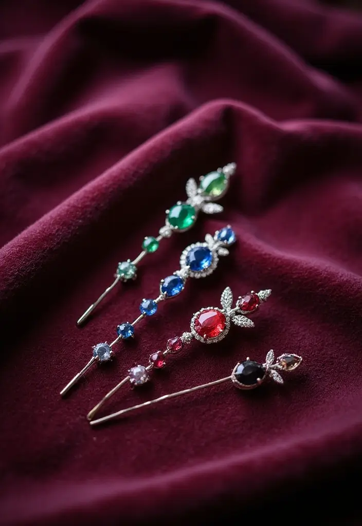 18 Stunning Hair Accessories for Women That Add an Aesthetic Touch to Any Outfit! - 3. Gemstone Hair Pins