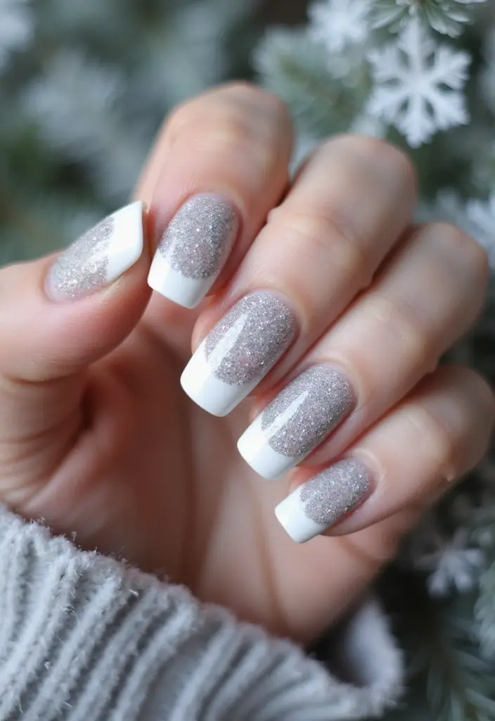 20 Classy Winter Nail Art Designs That Will Make You Stand Out This Season! - 1. Snowy Tips