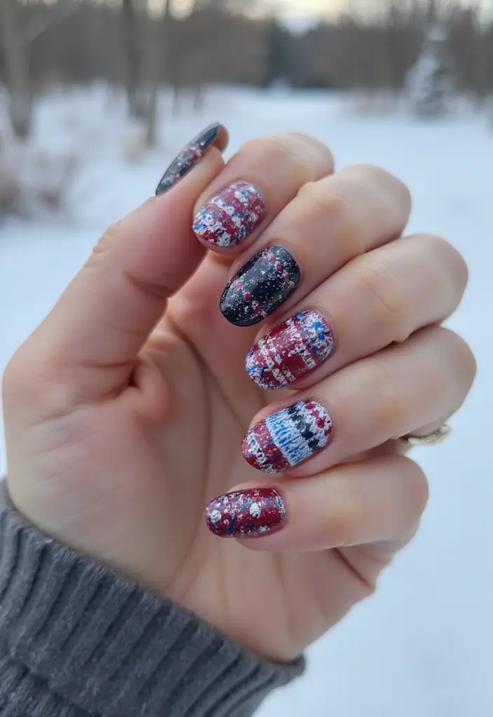 20 Classy Winter Nail Art Designs That Will Make You Stand Out This Season! - 3. Nordic Knits