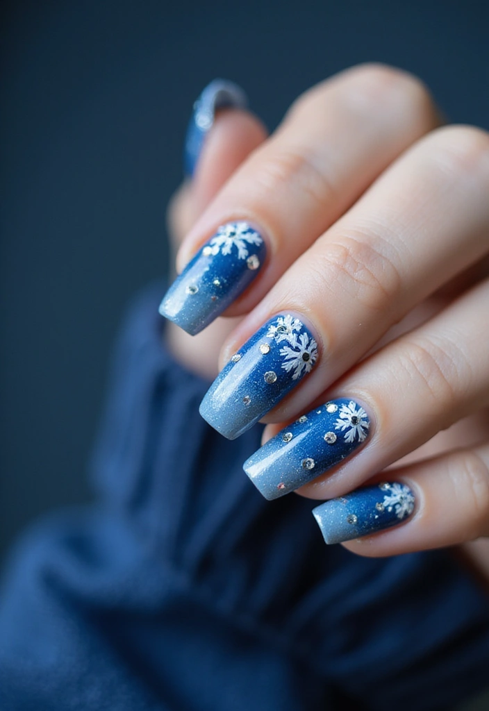 20 Classy Winter Nail Art Designs That Will Make You Stand Out This Season! - 4. Glittering Snowflakes