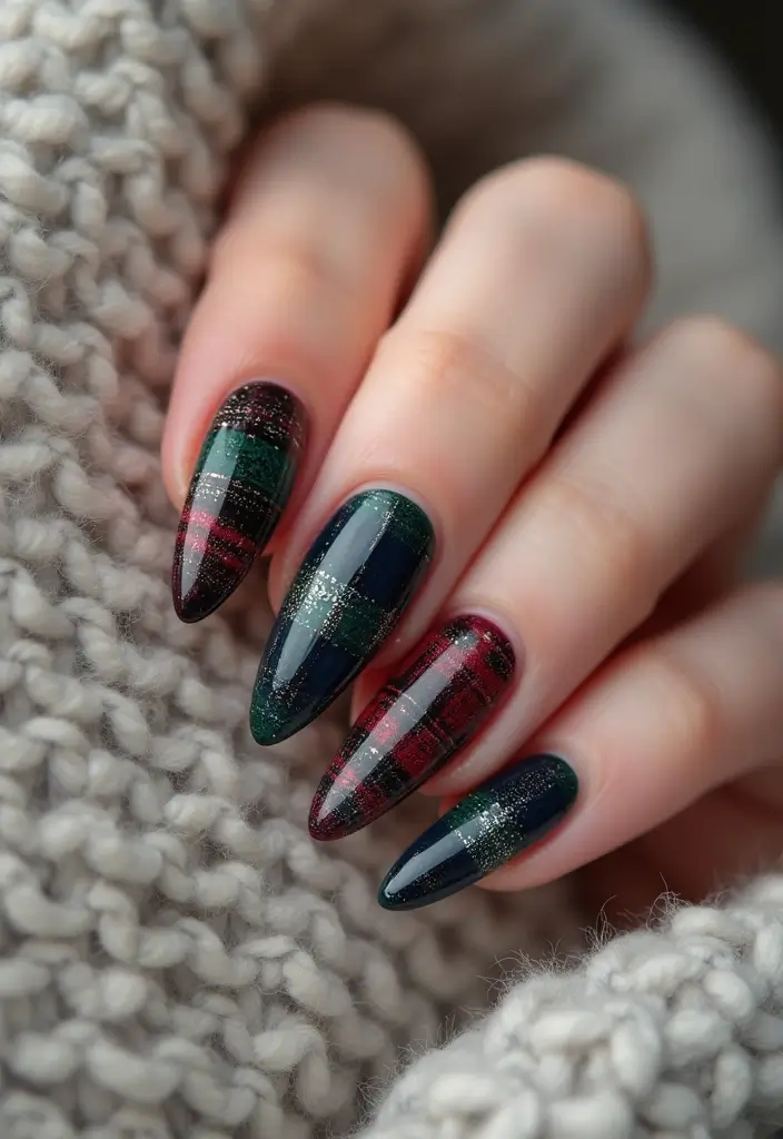 20 Classy Winter Nail Art Designs That Will Make You Stand Out This Season! - 6. Classy Plaid