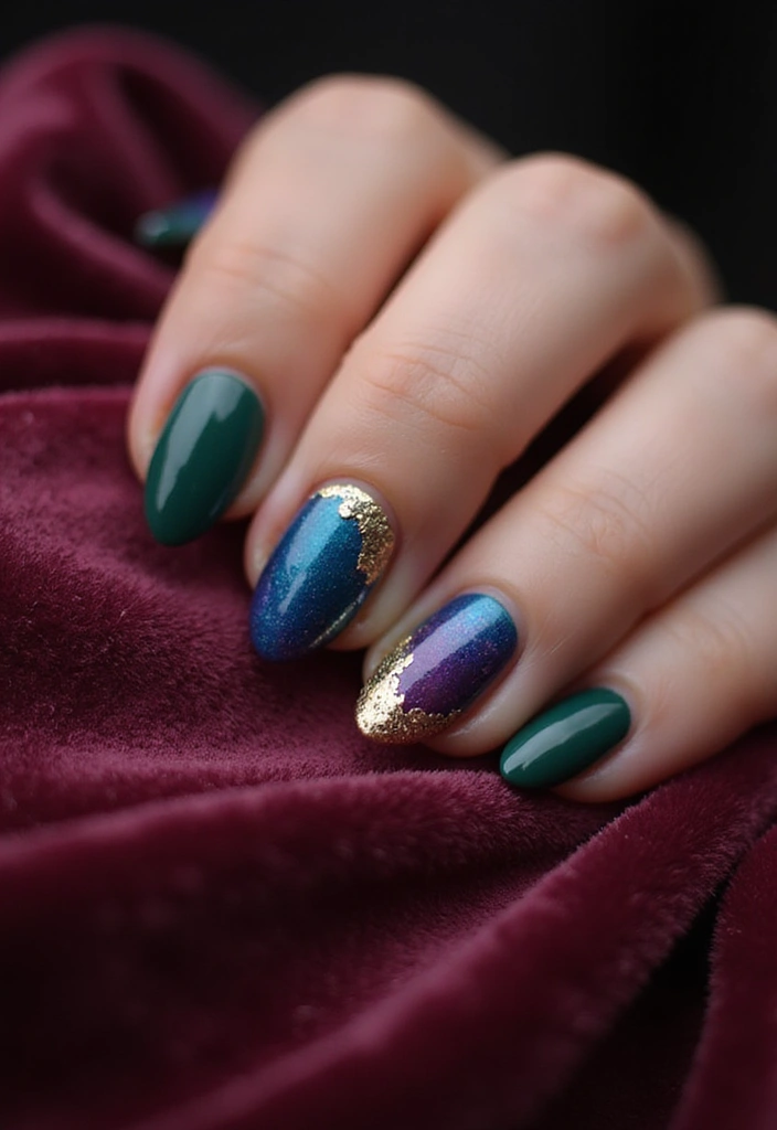 20 Classy Winter Nail Art Designs That Will Make You Stand Out This Season! - 7. Jewel Tones