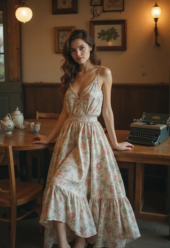 20 Long Flowy Dress Looks That'll Make Your Summer Slay - 7. Vintage Charm