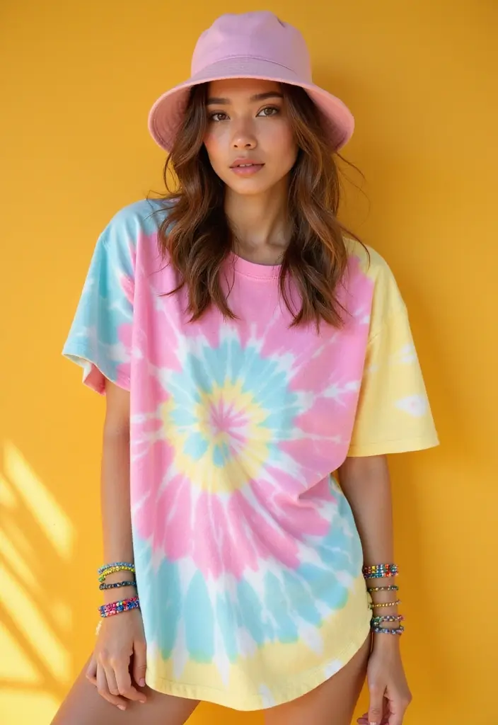 20 Must-Try Oversized Tees for Teens That Instantly Upgrade Your OOTD - 2. Tie-Dye Tees: Retro Vibes Reimagined
