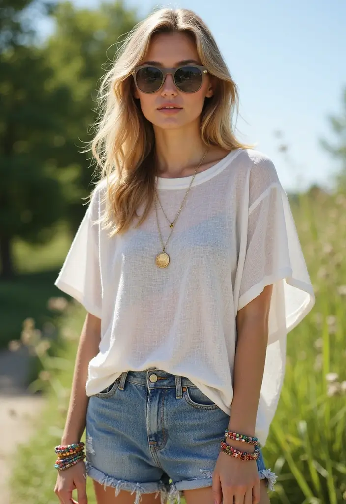 20 Must-Try Oversized Tees for Teens That Instantly Upgrade Your OOTD - 20. Oversized Sheer Tees: Light and Breezy