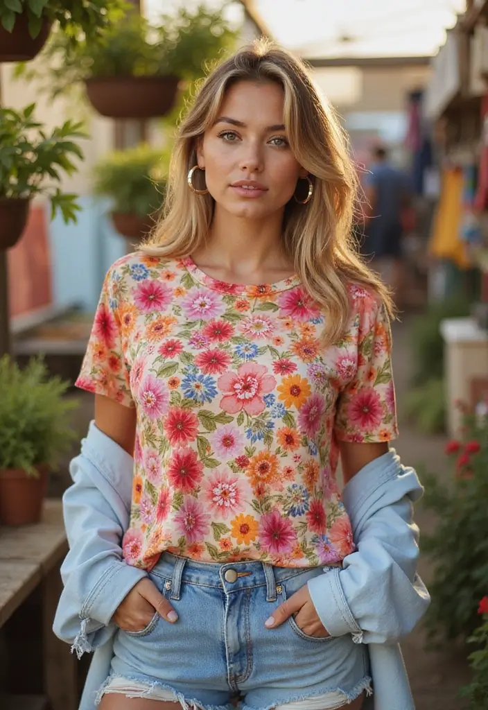 20 Must-Try Oversized Tees for Teens That Instantly Upgrade Your OOTD - 6. Floral Oversized Tees: Embrace the Bloom