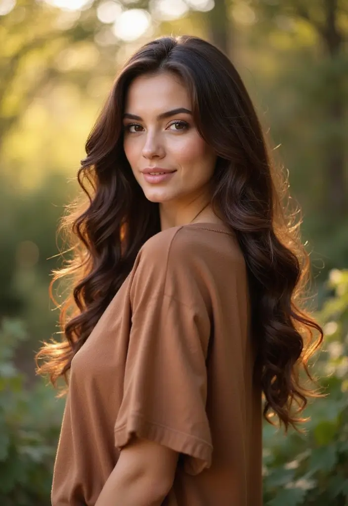 20 Stunning Brunette Hair Colors with Highlights You Must Try This Season! - 3. Rich Chocolate with Caramel Drizzle