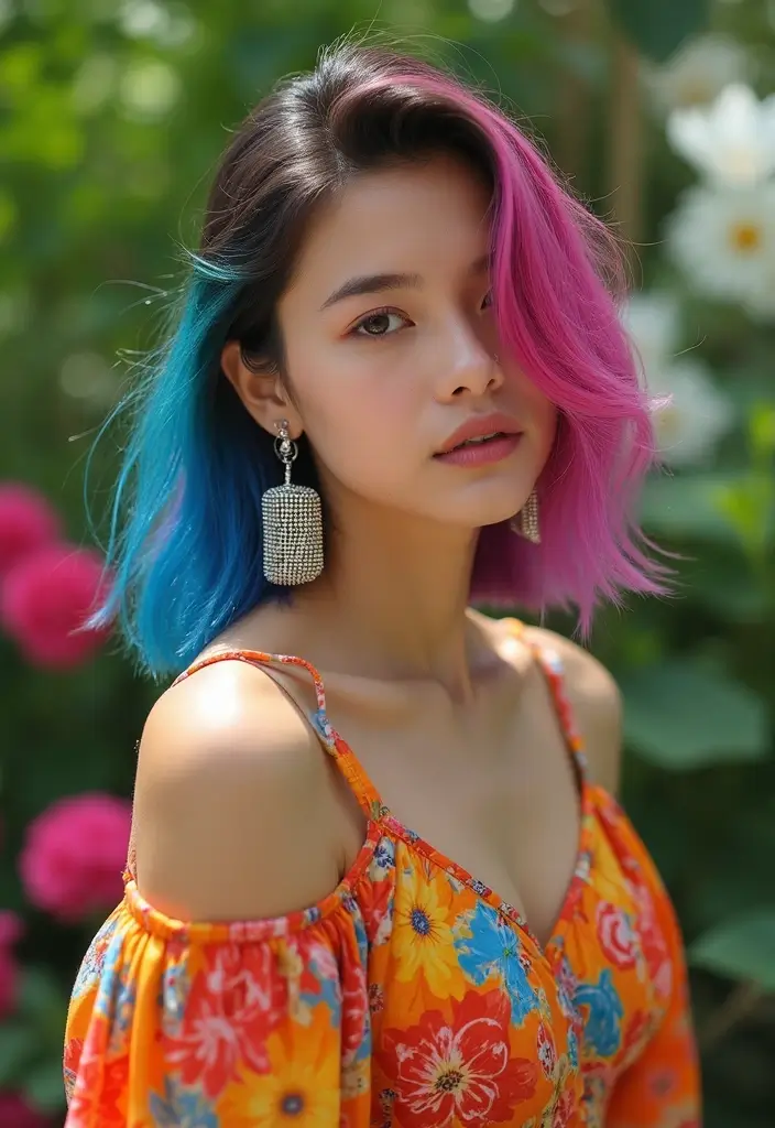 20 Stunning Shoulder Length Hairstyles That Will Transform Your Look Instantly! - 17. Bold Color Splash