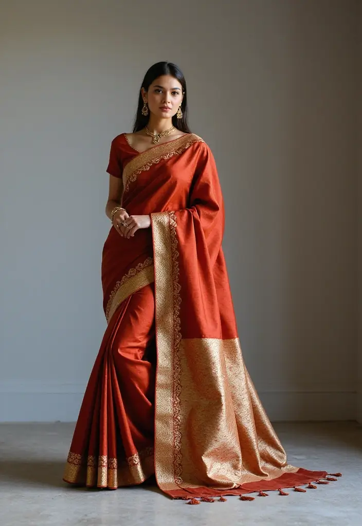 20 Stunning South Indian Bridal Sarees That Will Leave You Breathless! (You Won't Believe #5!) - 17. Royal Raw Silk Saree