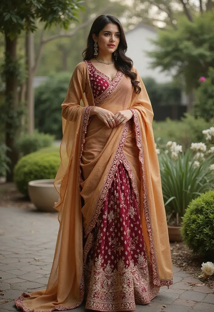 20 Stunning South Indian Bridal Sarees That Will Leave You Breathless! (You Won't Believe #5!) - 19. Bridal Half Saree