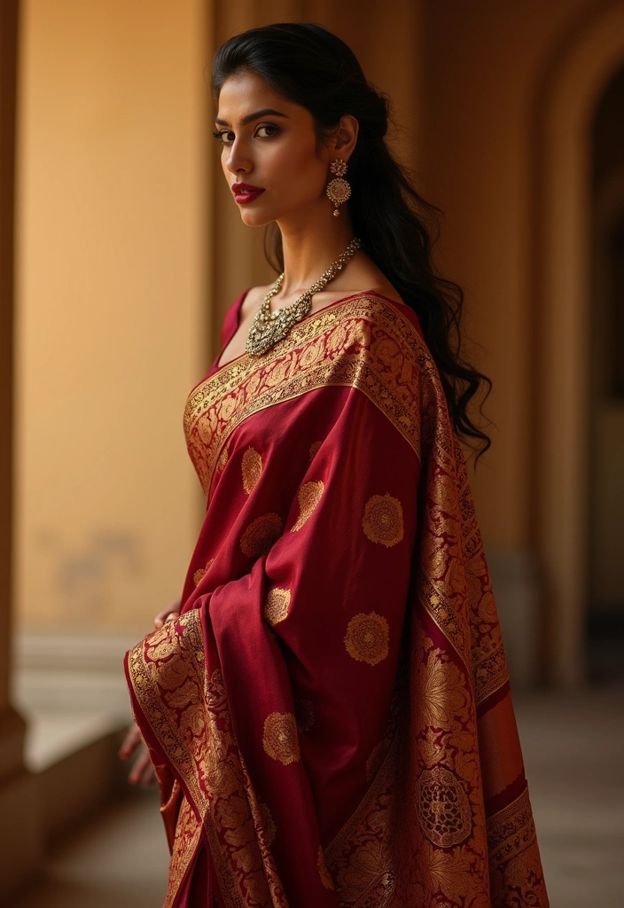 20 Stunning South Indian Bridal Sarees That Will Leave You Breathless! (You Won't Believe #5!) - 6. Artistic Tanjore Silk Saree