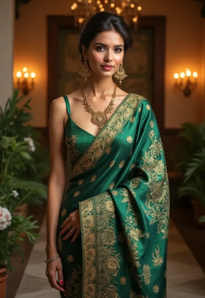 20 Stunning South Indian Bridal Sarees That Will Make You the Star of Your Wedding! - 16. Lush Brocade Sarees
