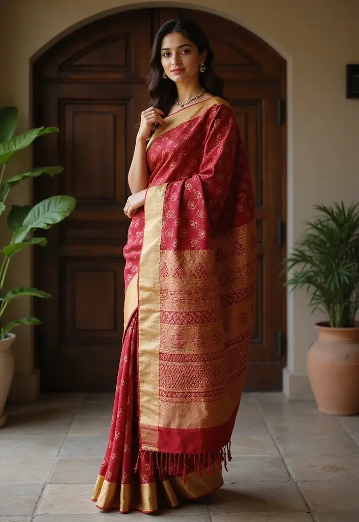 20 Stunning South Indian Bridal Sarees That Will Make You the Star of Your Wedding! - 18. Timeless Handloom