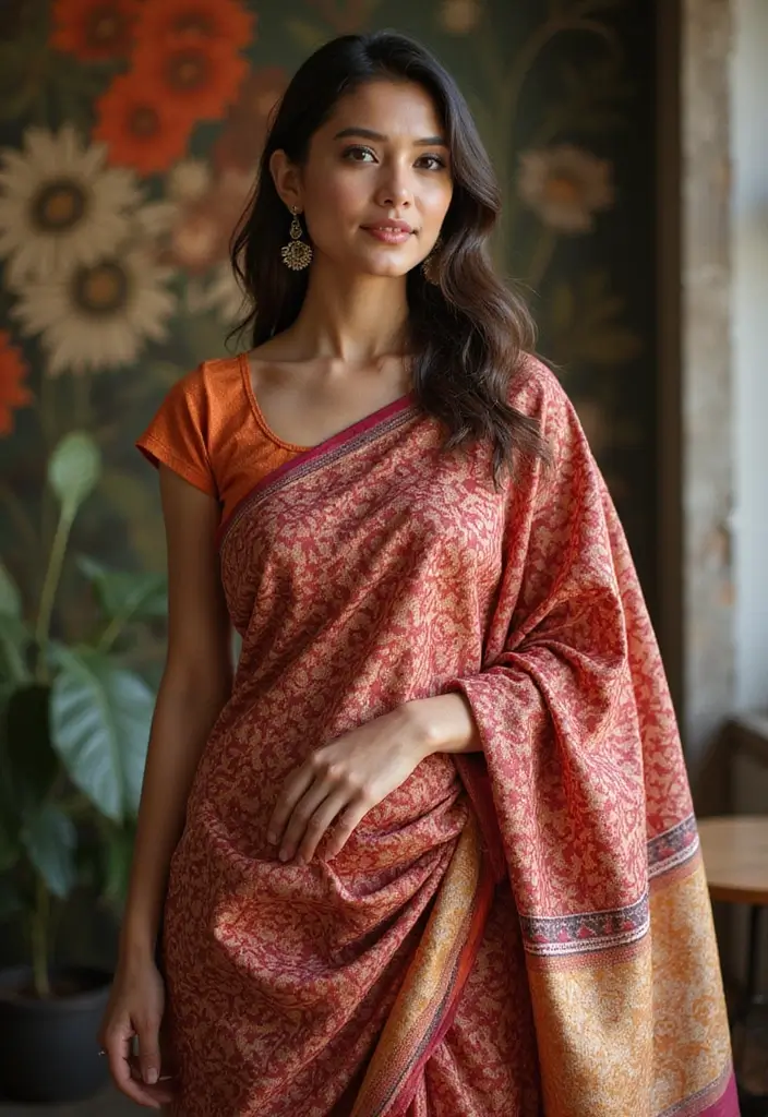20 Stunning South Indian Bridal Sarees That Will Make You the Star of Your Wedding! - 19. Mesmerizing Ikat
