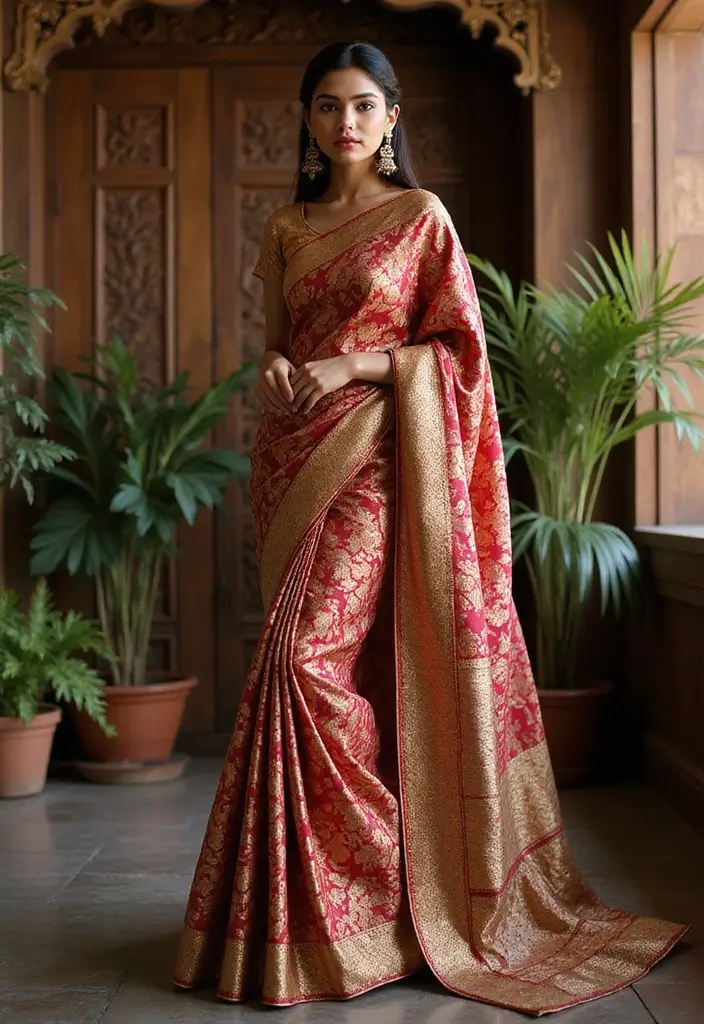 20 Stunning South Indian Bridal Sarees That Will Make You the Star of Your Wedding! - 3. Banarasi Bliss