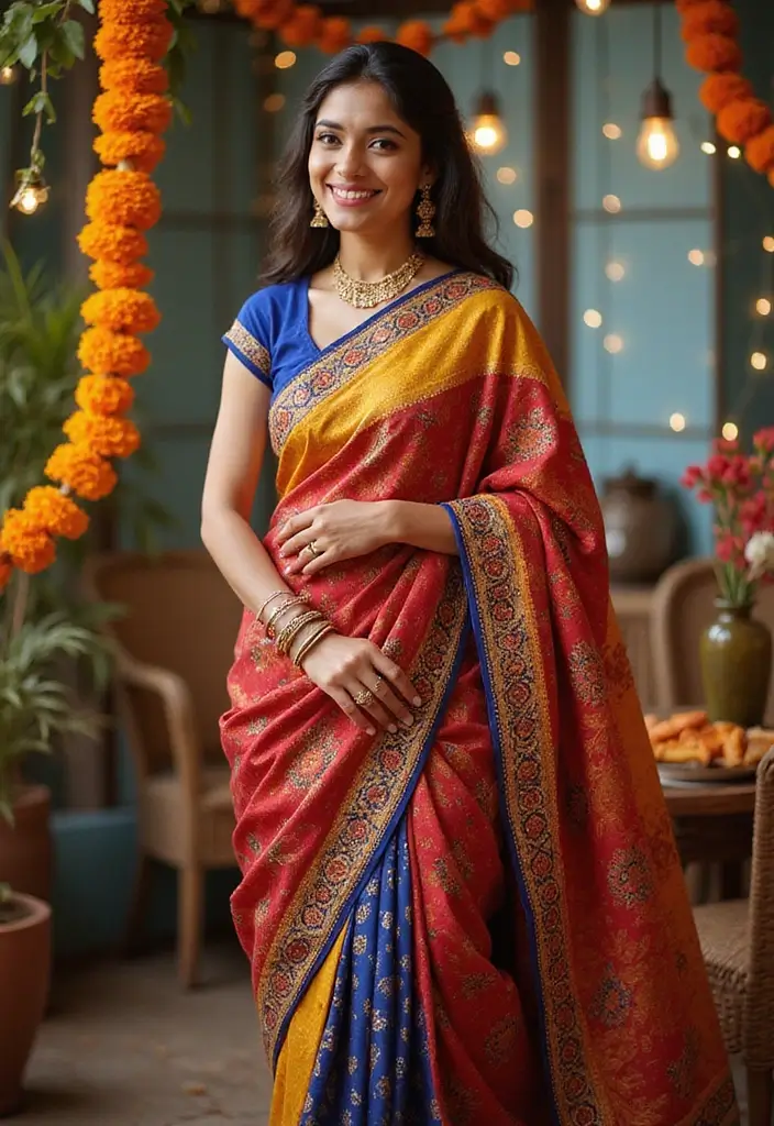 20 Stunning South Indian Bridal Sarees That Will Make You the Star of Your Wedding! - 5. Vibrant Cotton Sarees