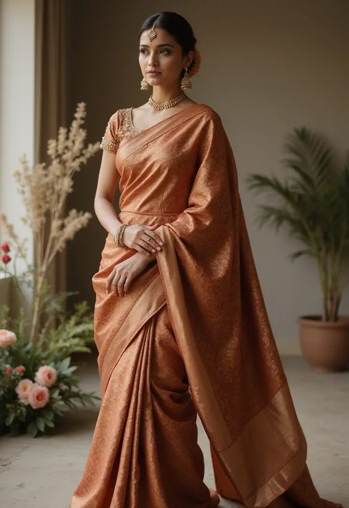 20 Stunning South Indian Bridal Sarees That Will Make You the Star of Your Wedding! - 9. Timeless Tussar Silk