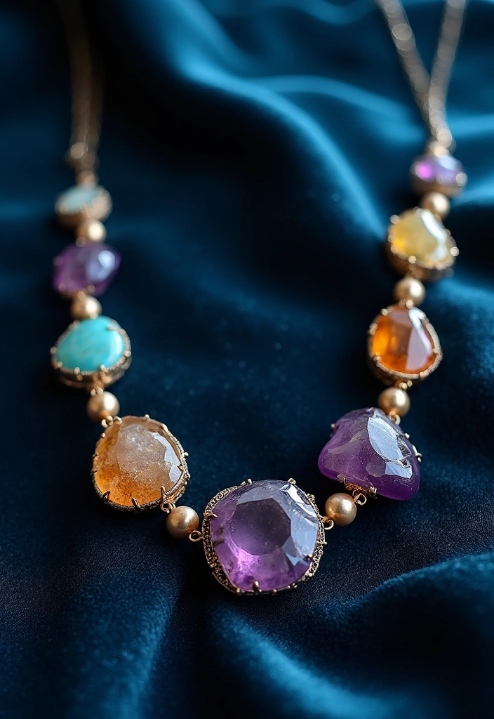 20 Stunning Wedding Jewelry Pieces That Will Make You Say 'I Do!' - 16. Artistic Gemstone Necklaces