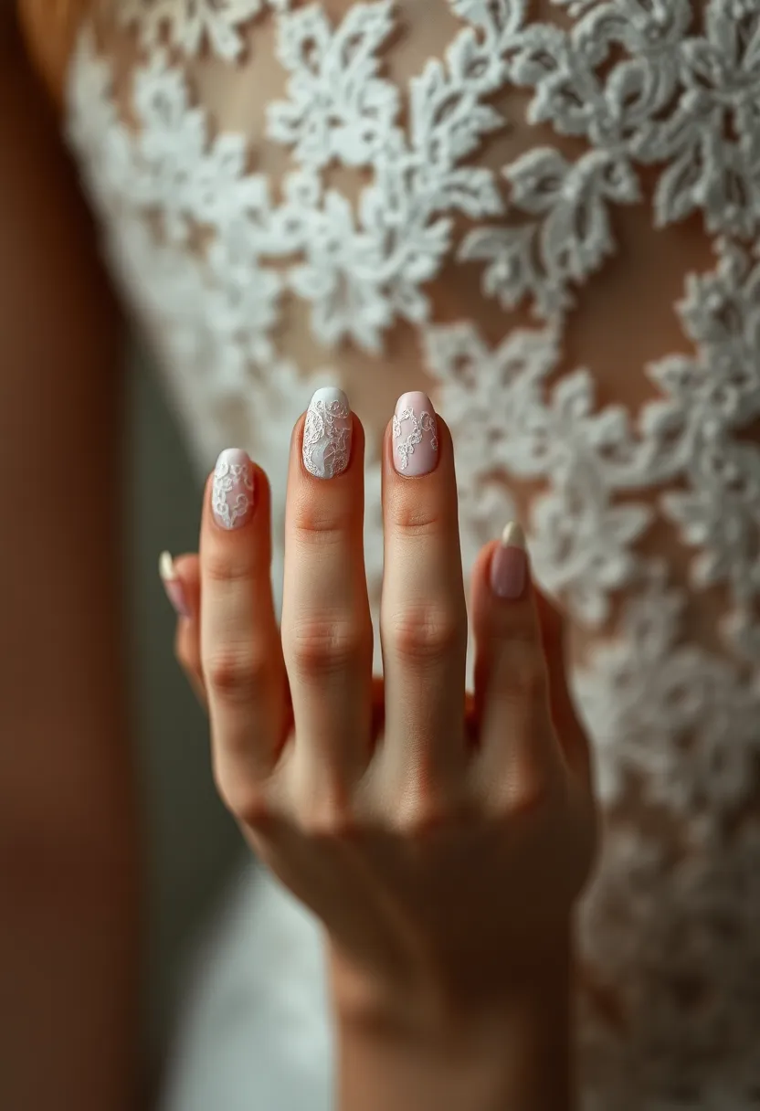 20 Stunning Wedding Nail Art Designs for the Modern Indian Bride (Prepare to Be Amazed!) - 10. Vintage Lace Patterns