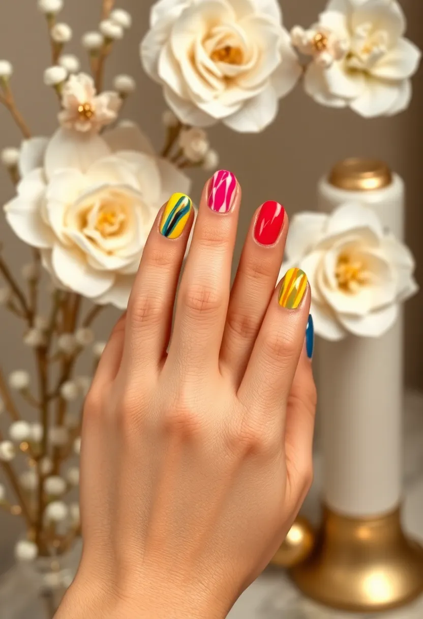20 Stunning Wedding Nail Art Designs for the Modern Indian Bride (Prepare to Be Amazed!) - 17. Artistic Brush Strokes