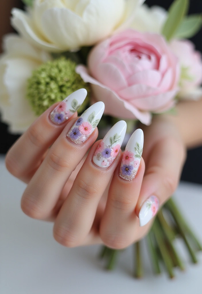 20 Stunning Wedding Nail Art Designs for the Modern Indian Bride (Prepare to Be Amazed!) - 3. Floral Nail Art