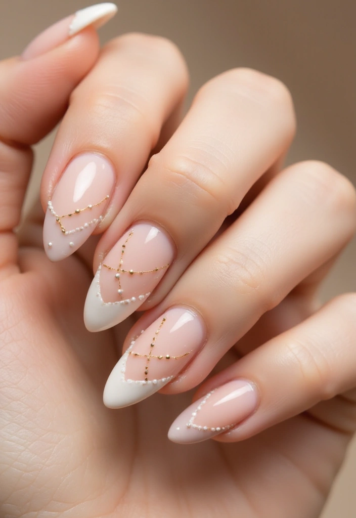 20 Stunning Wedding Nail Art Designs for the Modern Indian Bride (Prepare to Be Amazed!) - 4. Minimalist Lines and Dots