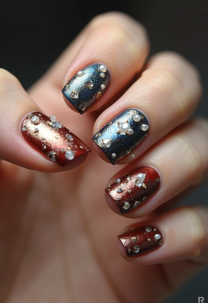 20 Stunning Wedding Nail Art Designs for the Modern Indian Bride (Prepare to Be Amazed!) - 5. Jewel Tone Combinations
