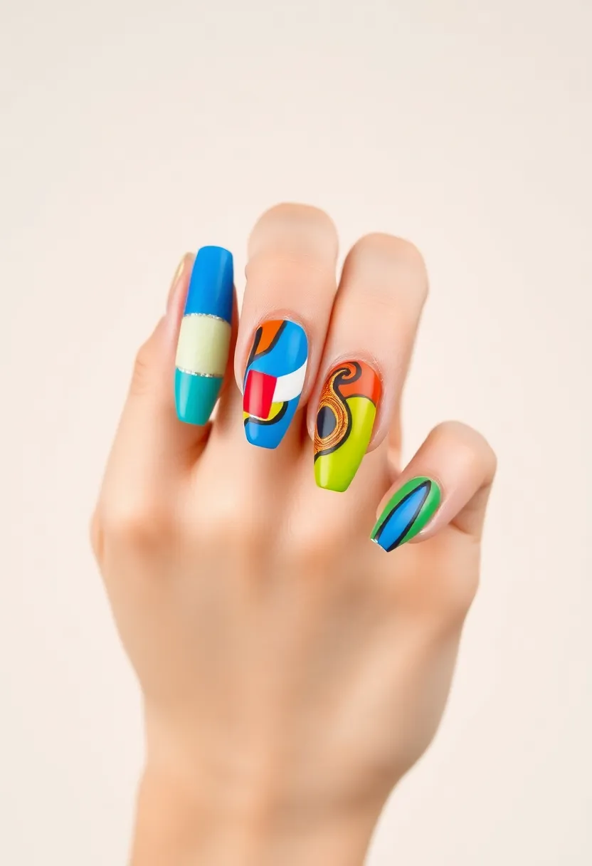 20 Stunning Wedding Nail Art Designs for the Modern Indian Bride (Prepare to Be Amazed!) - 9. Artistic Abstract Designs