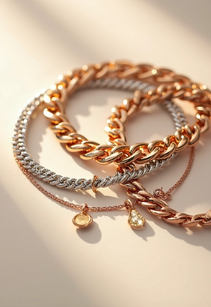 25 Fancy Jewellery Designs That'll Make You the Center of Attention! - 21. Layered Chain Bracelets