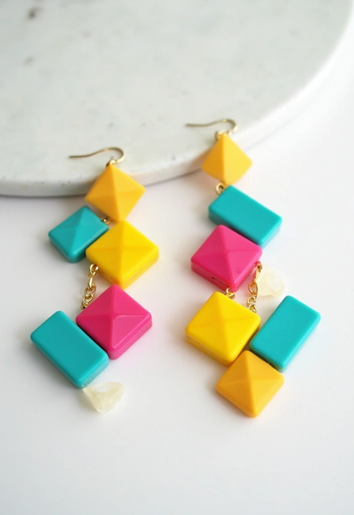 25 Fancy Jewellery Designs That'll Make You the Center of Attention! - 22. Color-Blocked Earrings