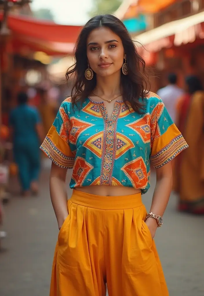 25 Stunning Festive Wear Kurta Sets for Women That Will Steal the Show This Season! - 1. Bright and Bold: The Color Block Delight