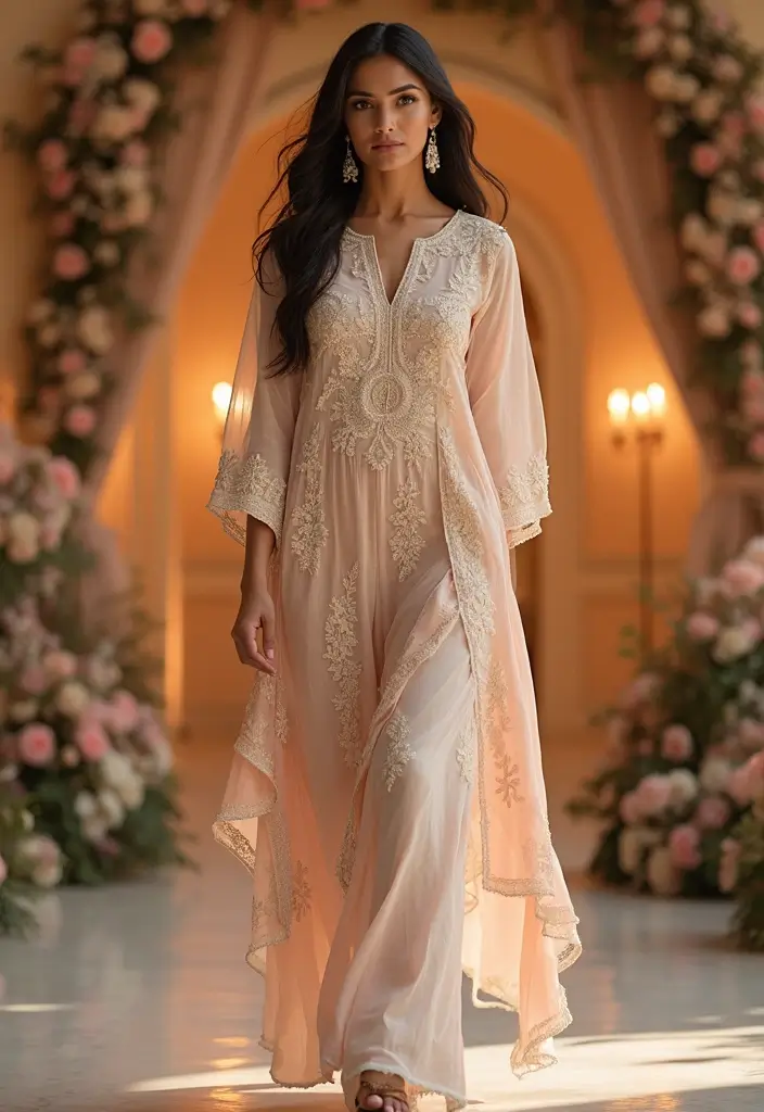 25 Stunning Festive Wear Kurta Sets for Women That Will Steal the Show This Season! - 12. Luxe Fabrics: Silk and Chiffon Combinations