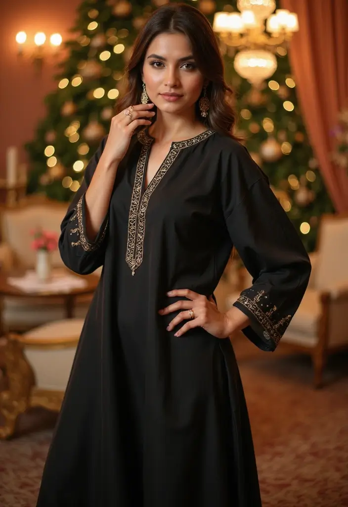 25 Stunning Festive Wear Kurta Sets for Women That Will Steal the Show This Season! - 13. The Timeless Appeal of Classic Black