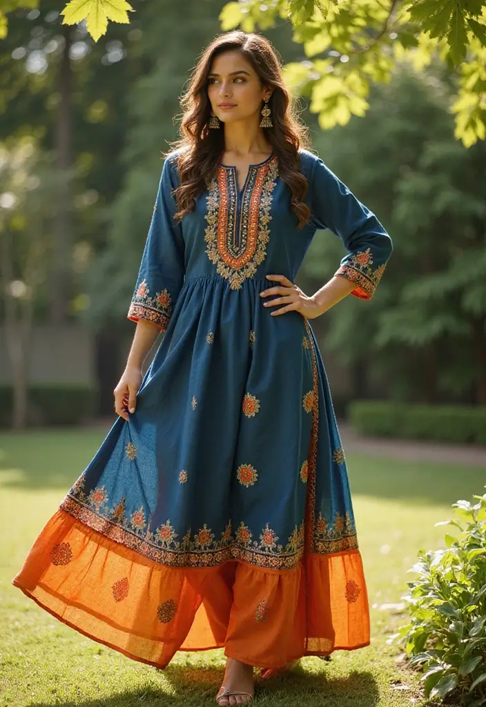 25 Stunning Festive Wear Kurta Sets for Women That Will Steal the Show This Season! - 14. The Charm of Layered Outfits