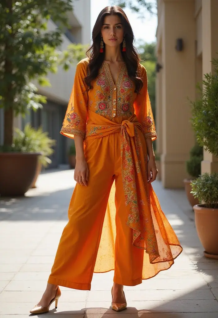 25 Stunning Festive Wear Kurta Sets for Women That Will Steal the Show This Season! - 5. Festive Fusion: The Indo-Western Combo