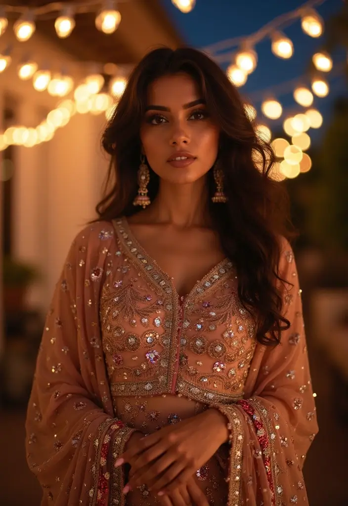 25 Stunning Festive Wear Kurta Sets for Women That Will Steal the Show This Season! - 8. Shimmer and Shine: The Sequined Delight