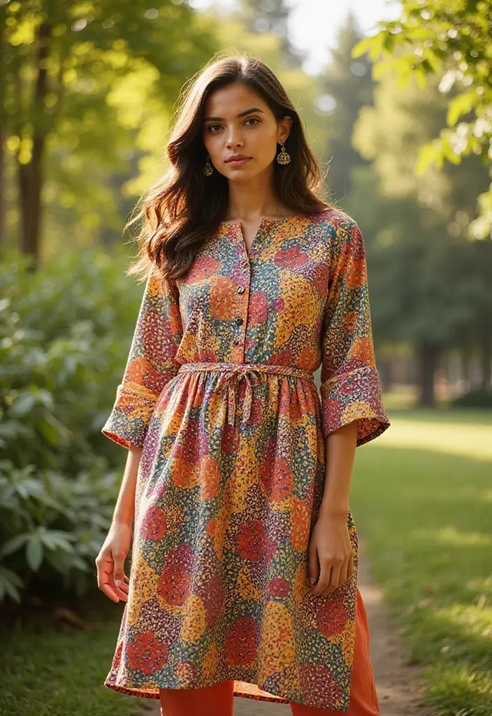 25 Trendy Kurtas Sets for Women That Elevate Everyday Ethnic Wear - 13. Playful Patterns: The Abstract Kurta